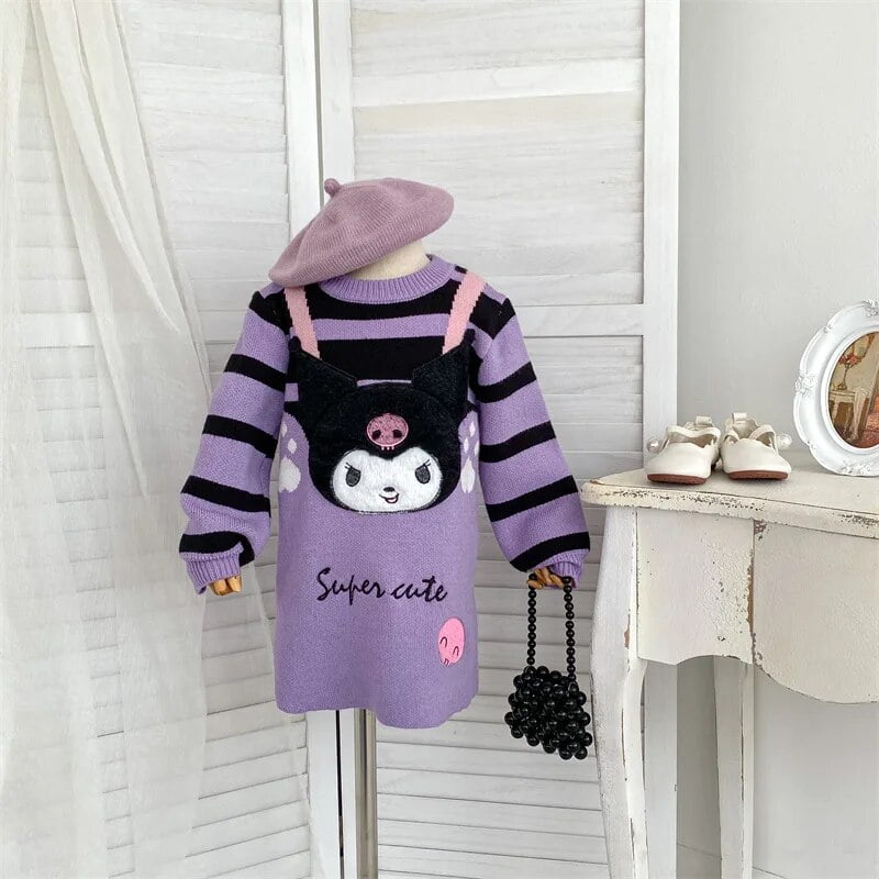 Sanrios Cinnamorol My Melody Kuromi Sweet Striped Plush Kid Sweater ...