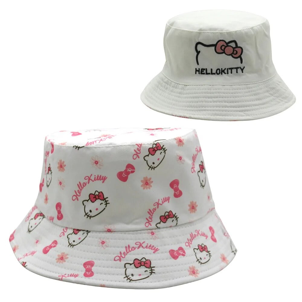 Sanrios Hello Kitty Double-Sided Bucket Hat Kuromi My Melody Cartoon ...