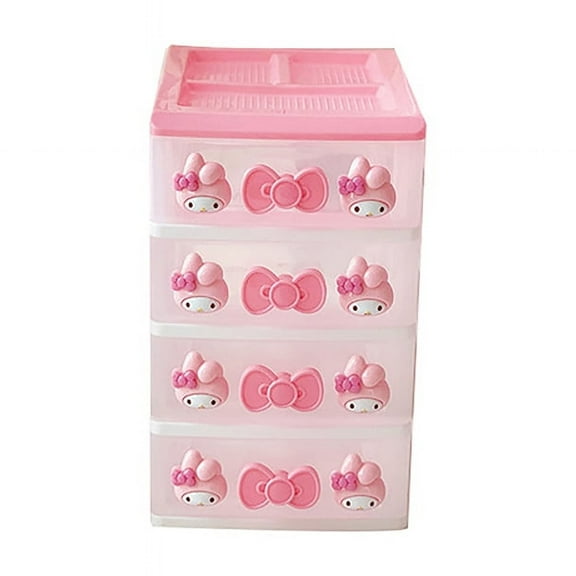 Sanrios Hello Kitty My Melody Drawer Storage Box Cartoon Desktop Storage Organizer Multi-Layer Dresser Organize Cosmetic Box
