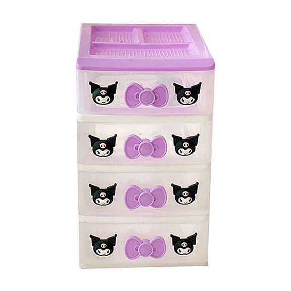 Sanrios Hello Kitty My Melody Drawer Storage Box Cartoon Desktop Storage Organizer Multi-Layer Dresser Organize Cosmetic Box