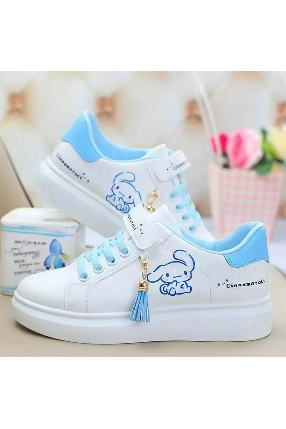 Sanrios Kawaii Anime Kuromi Cinnamoroll Cute Cartoon Mesh Board Shoes Summer New Children's Breathable Lightweight Sneakers Gift