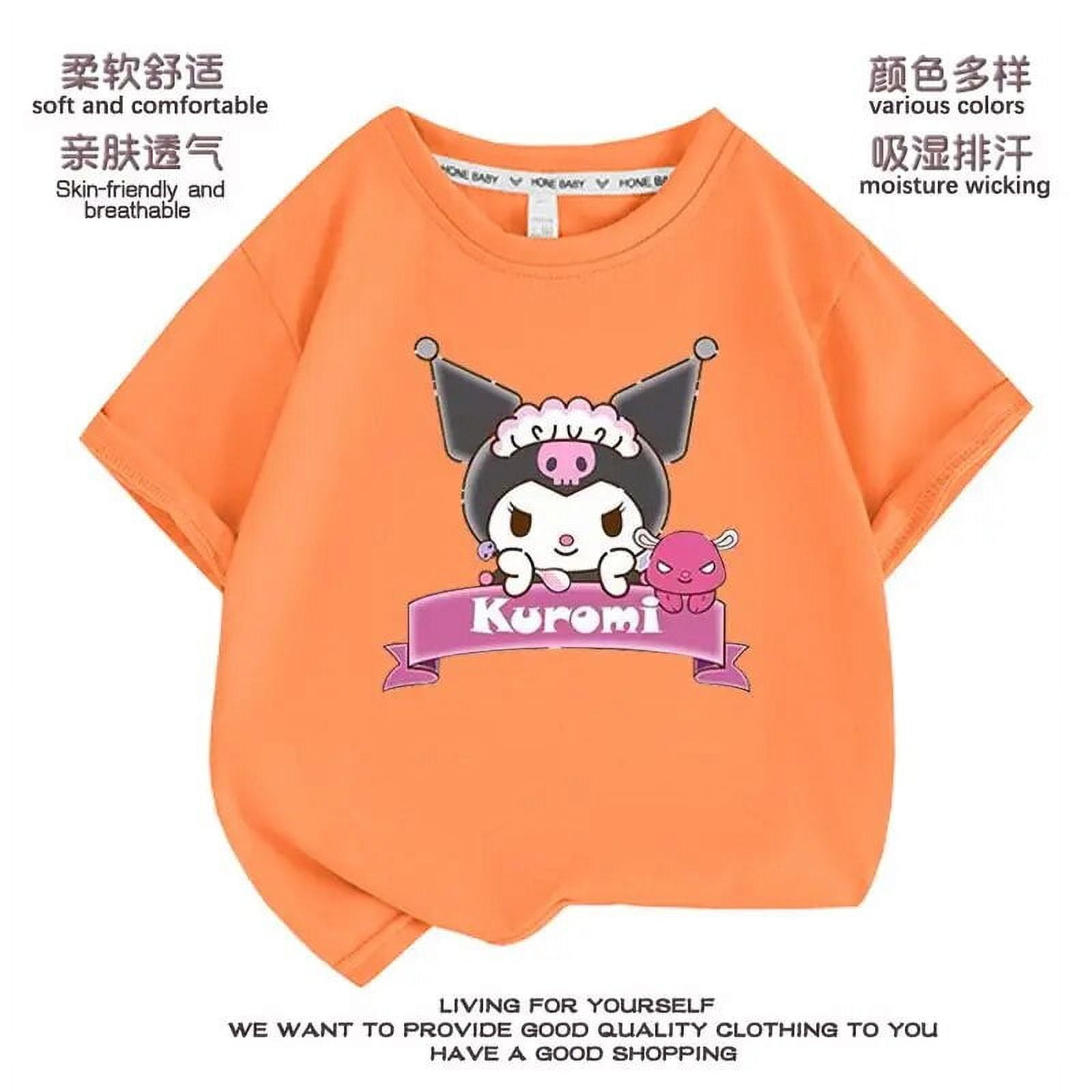 Sanrios Kawaii Anime New Kuromi My Melody Cinnamoroll Short Sleeve T