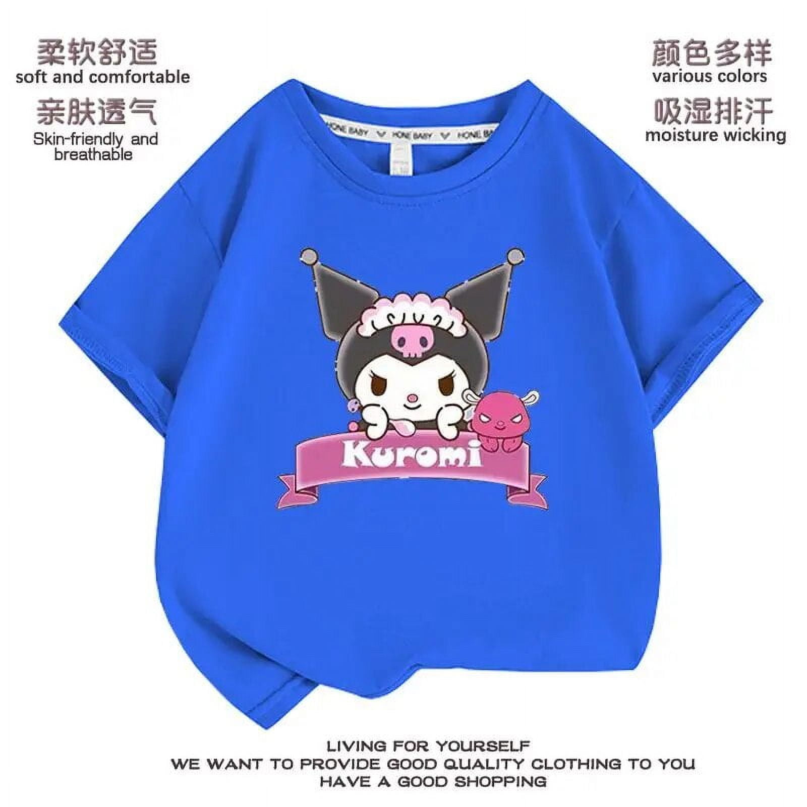 Sanrios Kawaii Anime New Kuromi My Melody Cinnamoroll Short Sleeve T ...