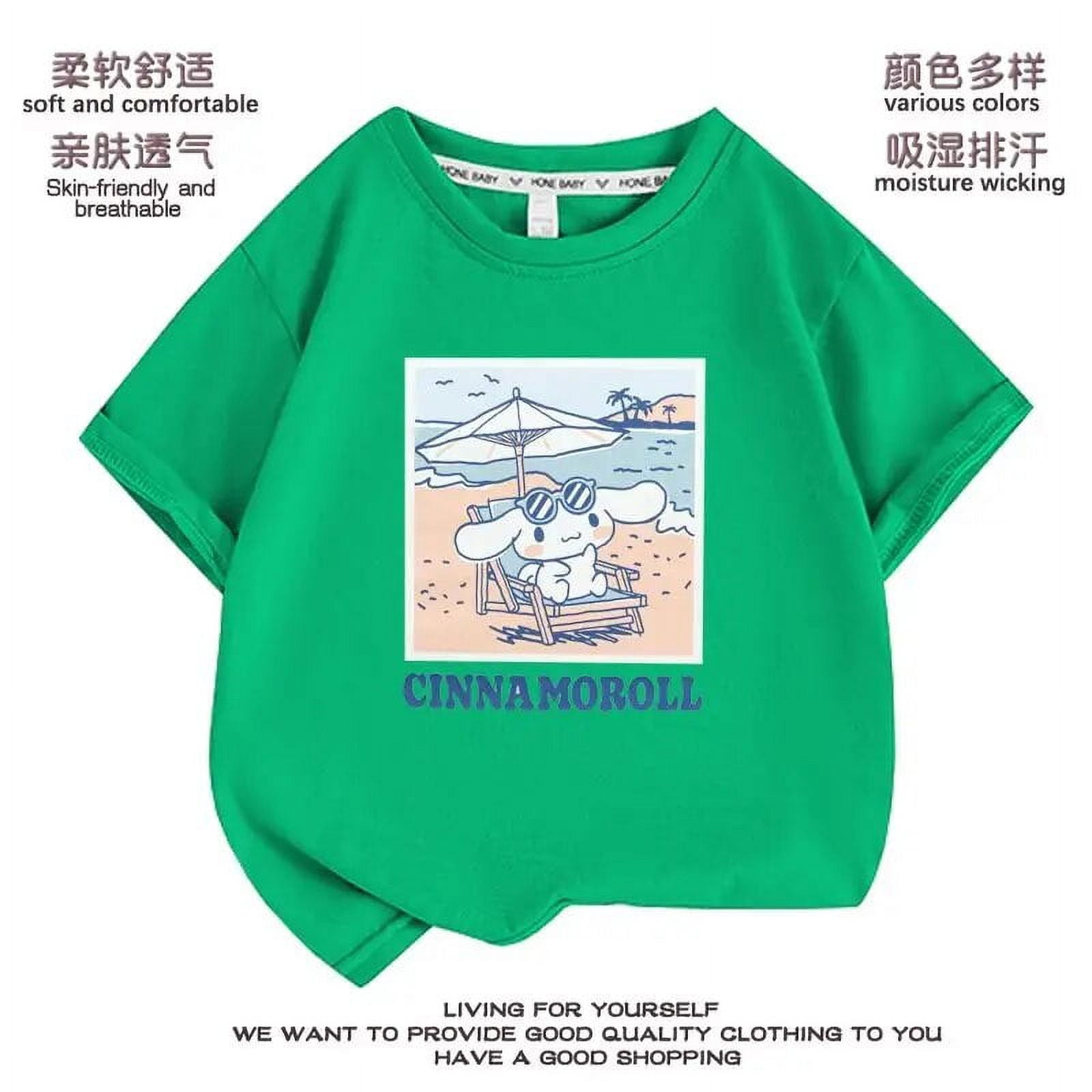 Sanrios Kawaii Anime New Kuromi My Melody Cinnamoroll Short Sleeve T