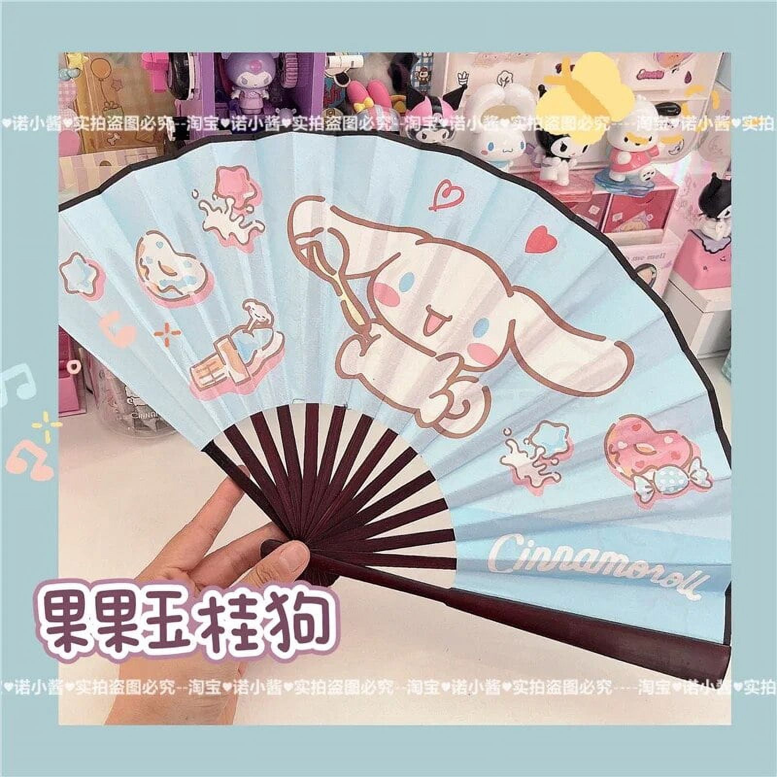 Sanrios Kuromi My Melody Cinnamoroll Cartoon Character Folding Fan ...