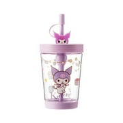Sanrios Melody Kawaii Straw Water Cup Kuromi Cinnamoroll Onpompurin Anime Plastic Portable Antiscalding Transparante Kettle Gift