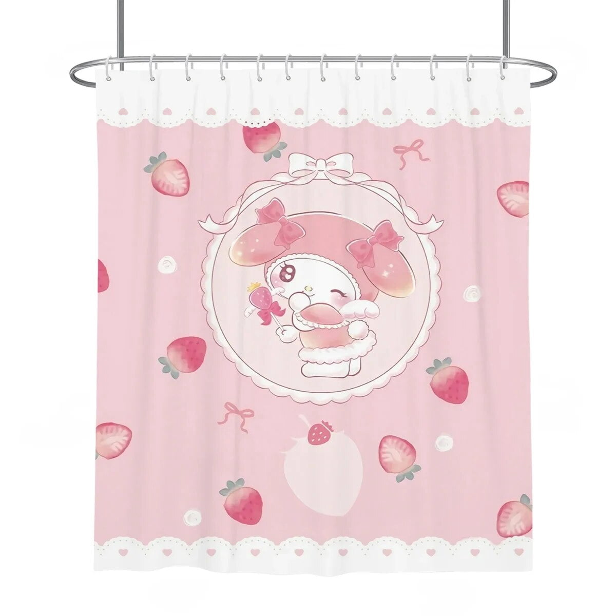 Sanrios Mymelody Cinnamoroll Kuromi kawaii Anime Cartoon Shower Curtain