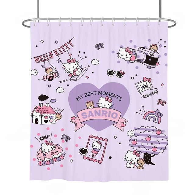 Sanrios Mymelody Cinnamoroll Kuromi kawaii Anime Cartoon Shower Curtain