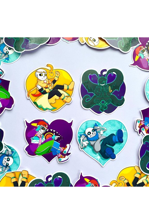 Sans Undertale AU Vinyl Heart Keychain Set 2 (1 keychain)