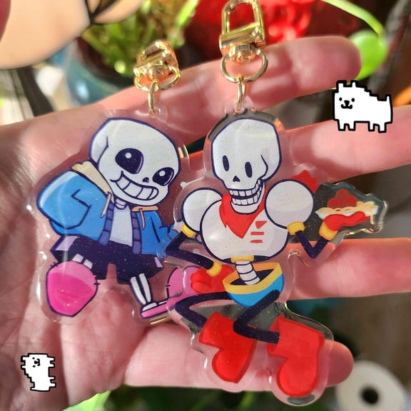Sans and Papyrus Undertale Keychains (1 keychain)