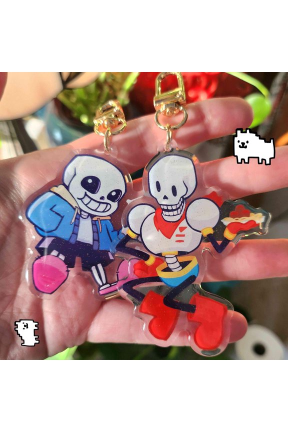 Sans and Papyrus Undertale Keychains (1 keychain)