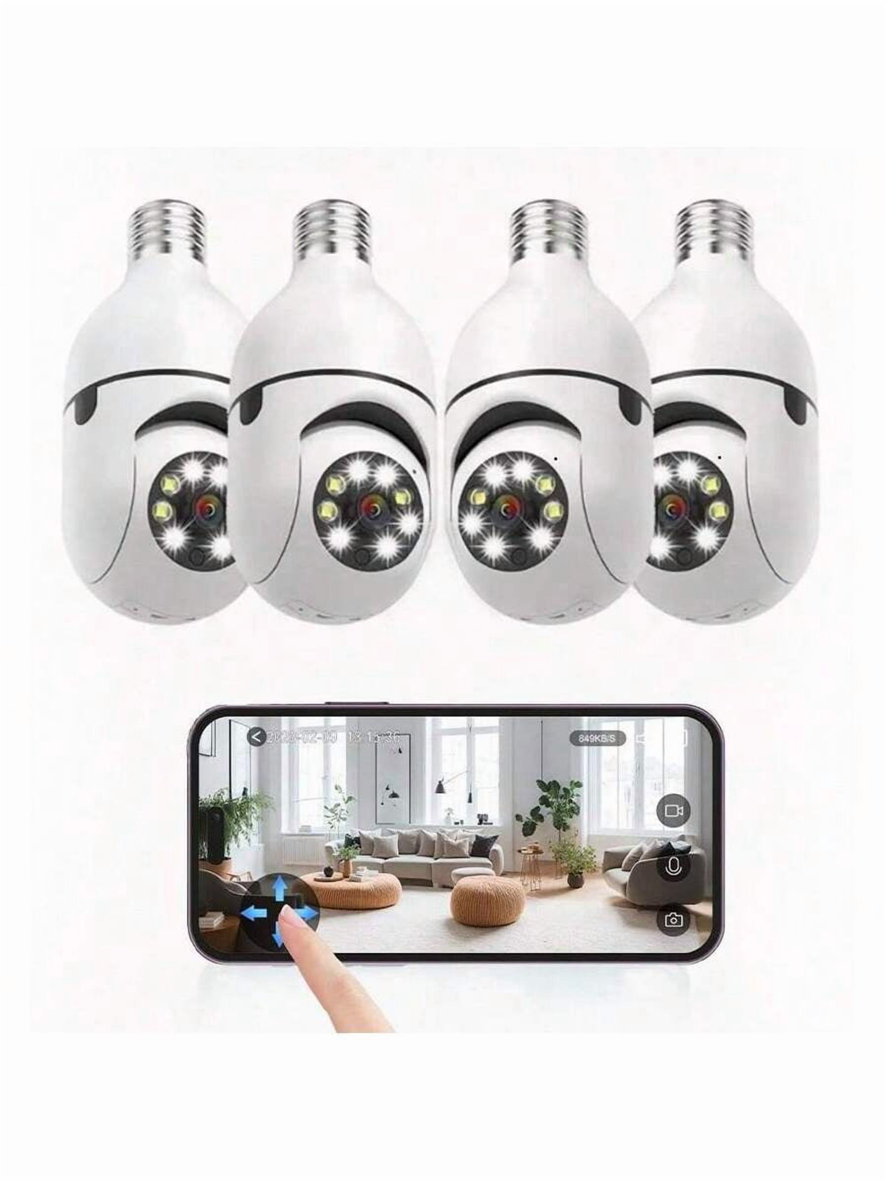 Sansco 4PCS 5MP 3K Light Bulb Security Cameras Wireless