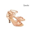 thumbnail image 1 of SANSHA ASHLEY Women's Flared-Heel Suede-Sole Ballroom Shoes, Light tan, Size 05 M, 1 of 1