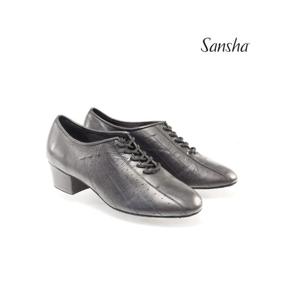 Sansha OLYMPIA Unisex Leather Ballroom Dance Shoes with Cuban Heel & Suede Sole