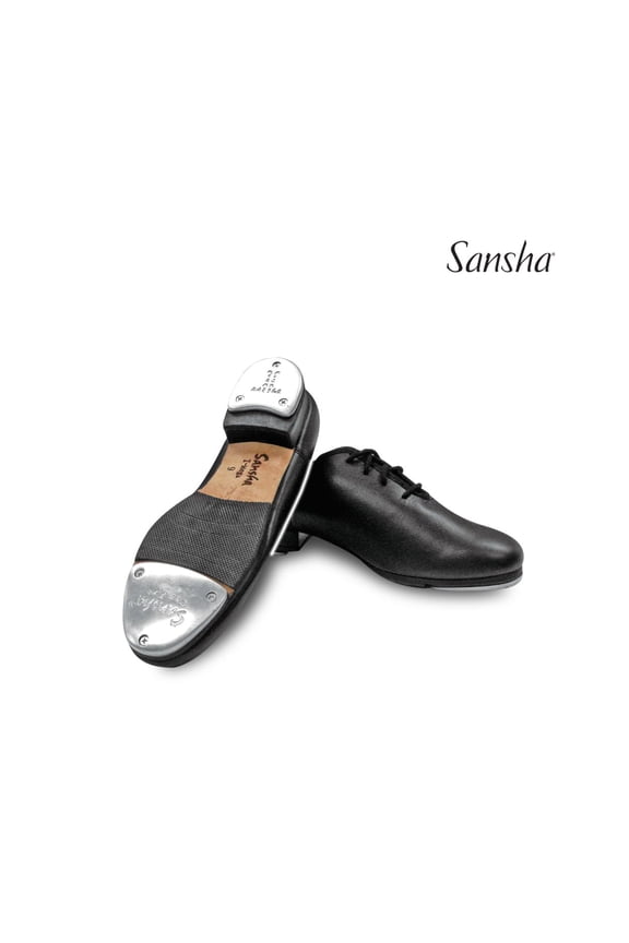 TA08L T-MEGA Mary Jane Tap Shoes with Metal Taps and Leather Sole, Black, Size 15 M