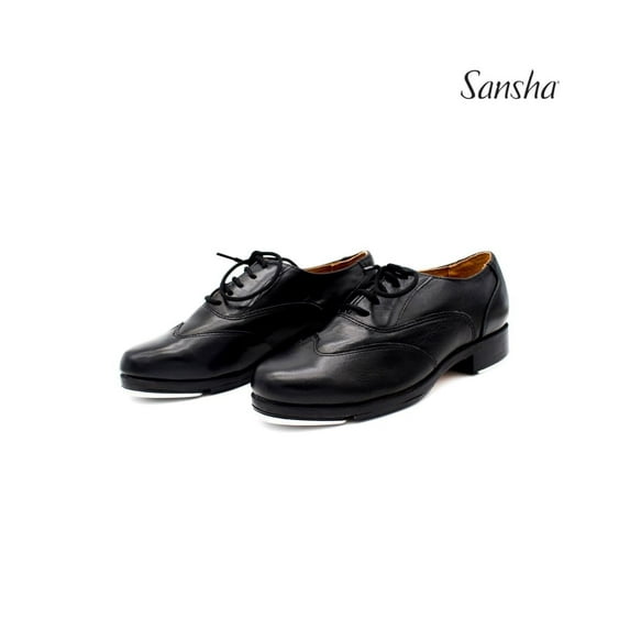 SANSHA T-BOJANGO Unisex Oxford Tap Shoes with Metal Taps & Leather Sole