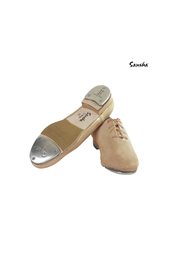 T-MEGA Leather Oxford Tap Shoes with Low Heel for Performance & Practice, Tan, US Ladies 13 W
