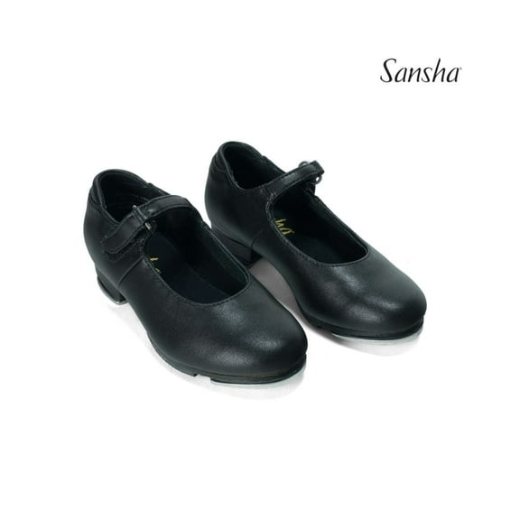 Sansha TEE-SOFIETTE Girls' Canvas Tap Shoes with Velcro Closure & Full Sole, Tan, Size I M