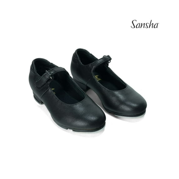 Sansha TEE-SOFIETTE Girls' Canvas Tap Shoes with Velcro Closure & Full Sole, Tan, Size I M