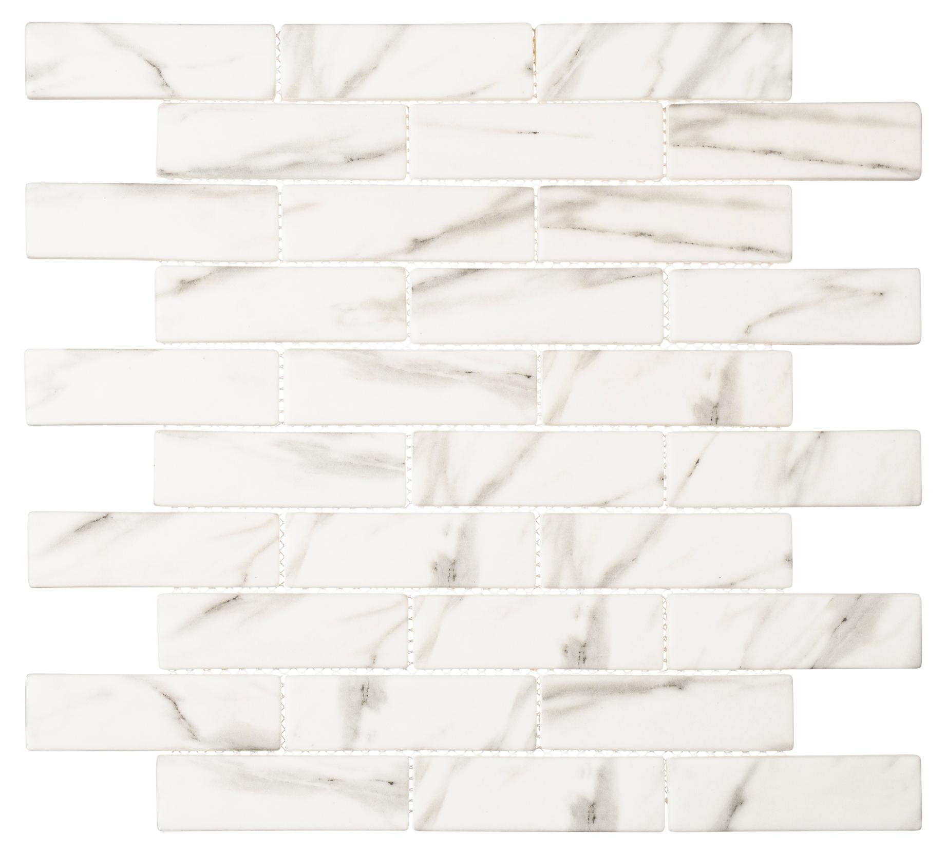 Oasis Polished Glass Mosaic Hexagon Tile Sheet