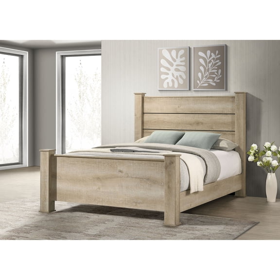 Sansome Weathered Oak Queen Panel Bed