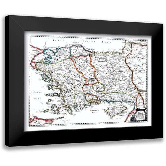 Sanson 14x11 Black Modern Framed Museum Art Print Titled - Turkey - Sanson 1641