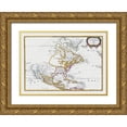 thumbnail image 1 of Sanson 14x11 Gold Ornate Wood Framed with Double Matting Museum Art Print Titled - North America Mexico United States - Sanson 1650, 1 of 4