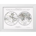 thumbnail image 1 of Sanson 18x14 White Modern Wood Framed Museum Art Print Titled - Old World New World - Sanson 1641, 1 of 4
