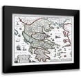 thumbnail image 1 of Sanson 24x19 Black Modern Framed Museum Art Print Titled - Ancient Greece - Sanson 1641, 1 of 5