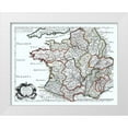 thumbnail image 1 of Sanson 24x19 White Modern Wood Framed Museum Art Print Titled - Ancient France - Sanson 1641, 1 of 4