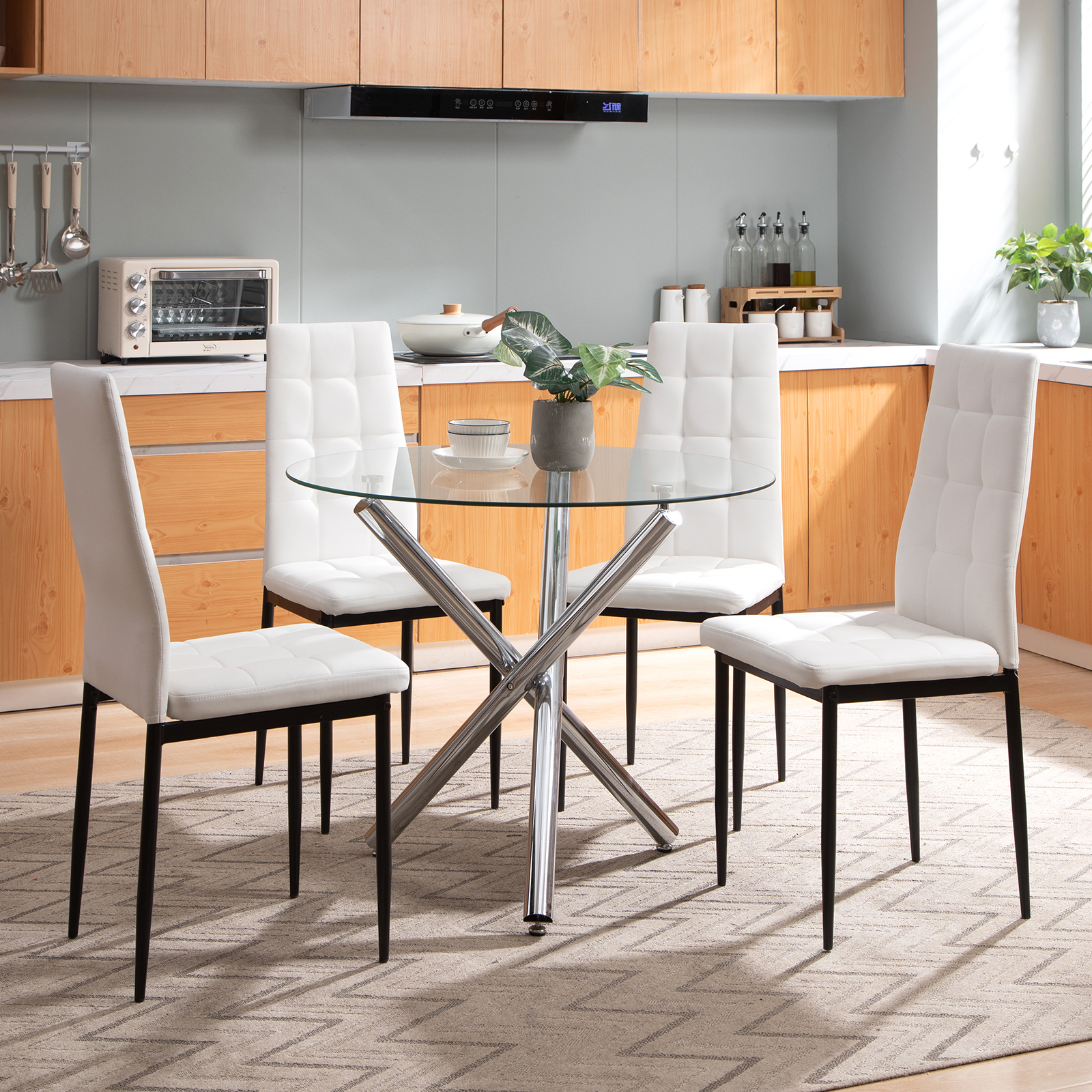 Angel Line 5 Piece Lindsey Dining Set, White