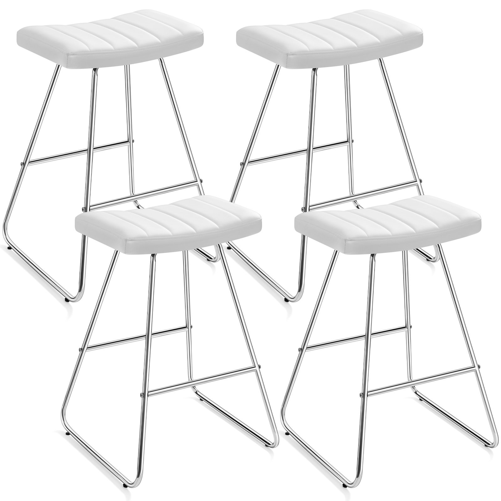 Sanspredet Counter Height Bar Stools Saddle Stool Barstools Set of 4, Modern Bar Counter Stools