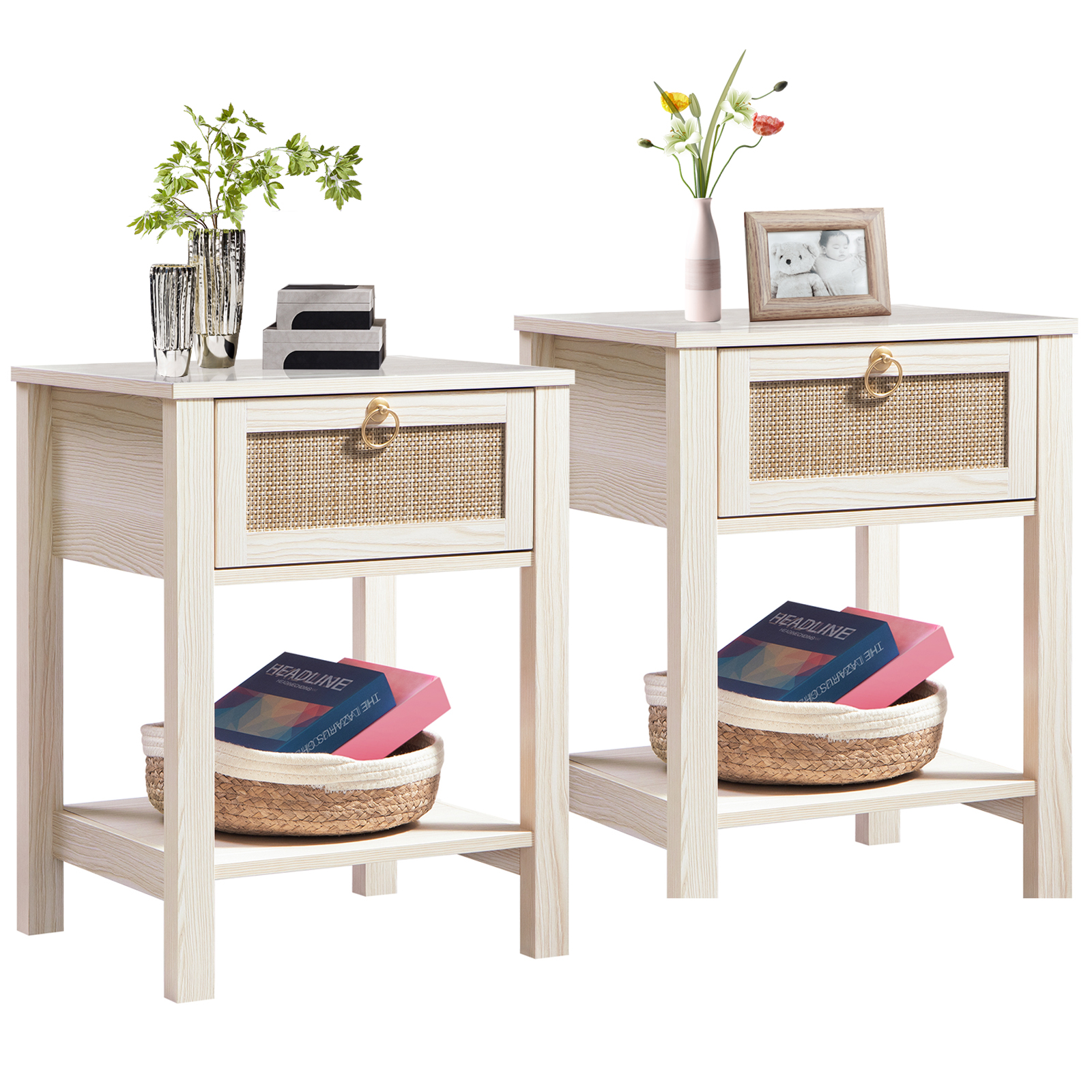 Mopio Haylee Nightstand Oak Rattan