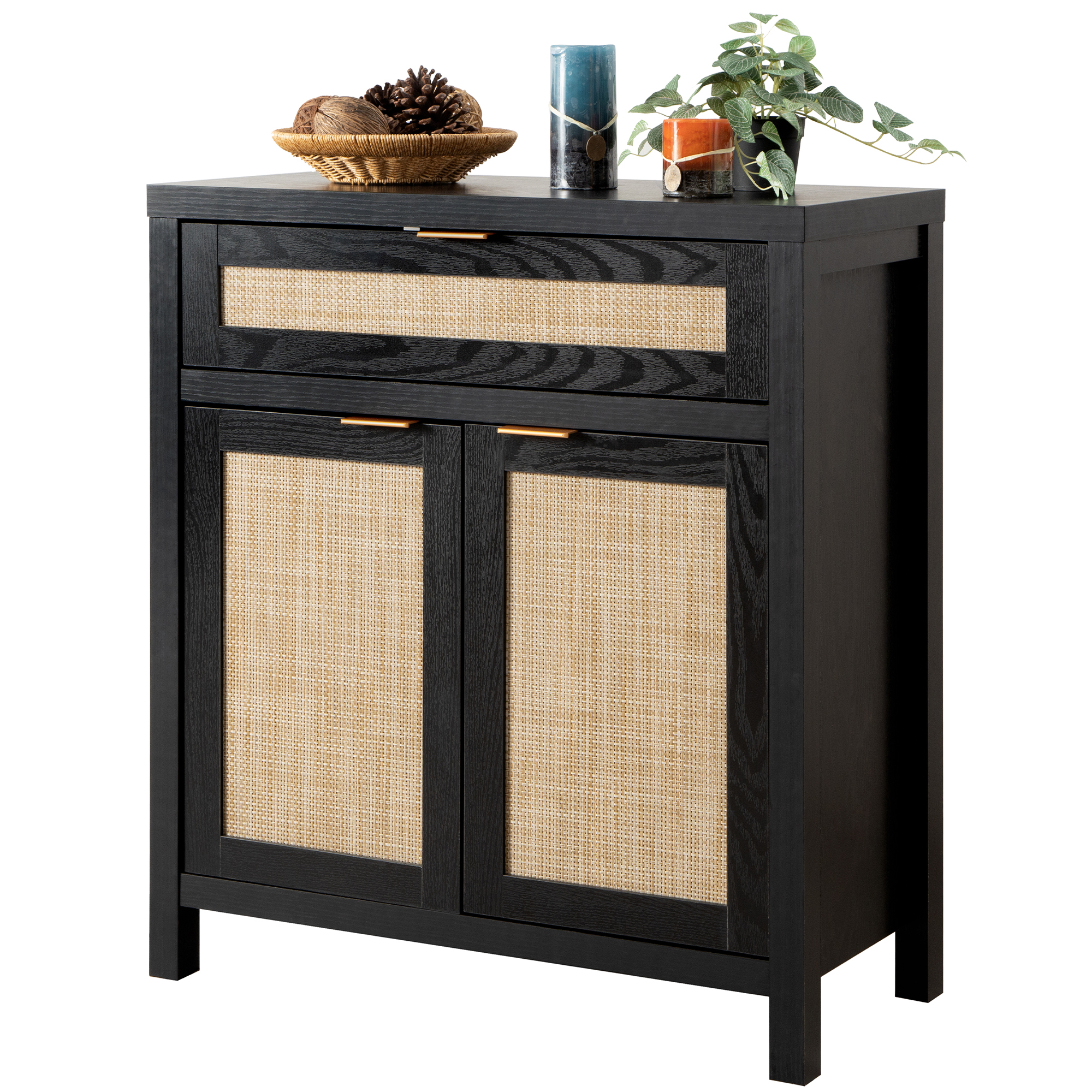 Sanspredet Sideboard with Drawers & 2 Doors, Rattan Credenzas