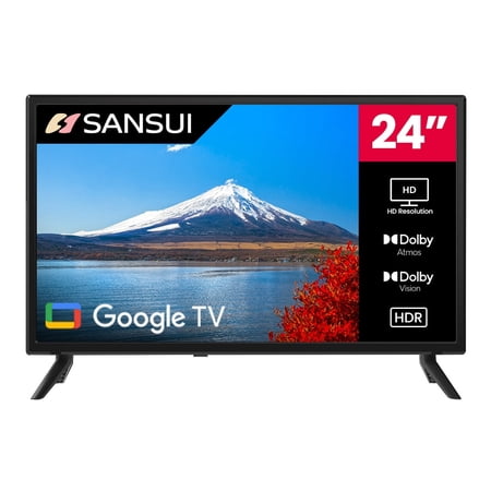 Sansui 24 Inch TA Series HD Smart AC/DC LED Small Flat Screen TV with Bluetooth, Hdr, Google TV