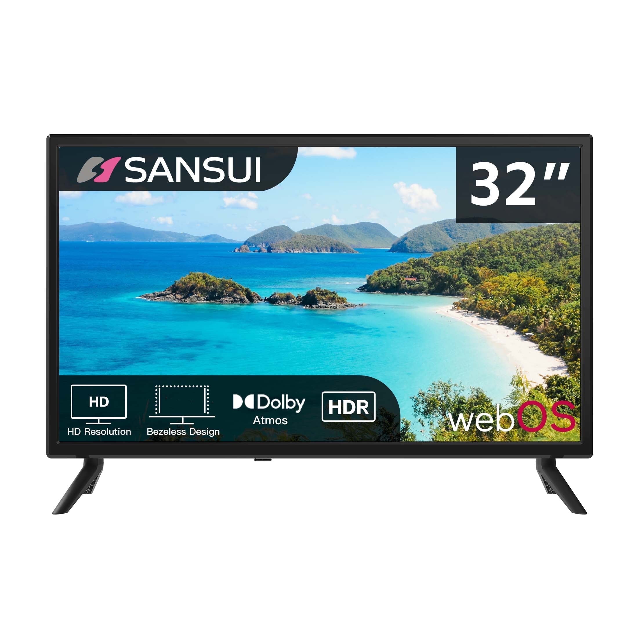 SANSUI 32-Inch 720p HD Android DLED Smart TV, Super Slim