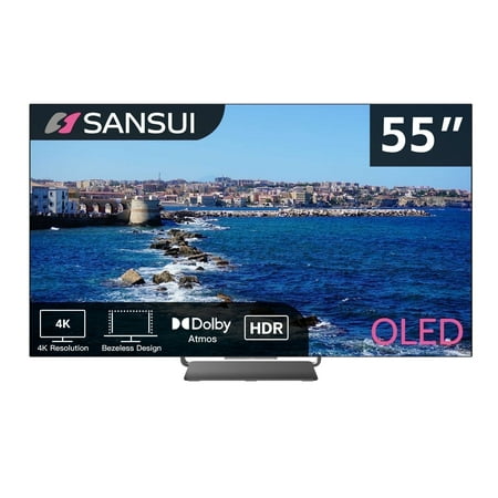 Sansui 55" inch OLED 4K 120Hz 0.1ms Ultra HD Smart TV-Dolby Vision&Sound& AI-Powered Karaoke & HDMI 2.1