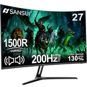 Sansui G-Series 27 Curved FHD 200Hz AMD Free-Sync VA Gaming Monitor, Tilt Adjustable, Built-In Speakers, Black