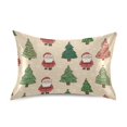 thumbnail image 1 of Santa Amid Christmas Trees Satin Pillowcase Envelope Design Pillow Covers 1 Pack King Size 20" x 40", 1 of 9
