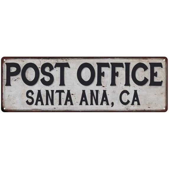 Santa Ana, Ca Post Office Sign Vintage 6x18 206180011048