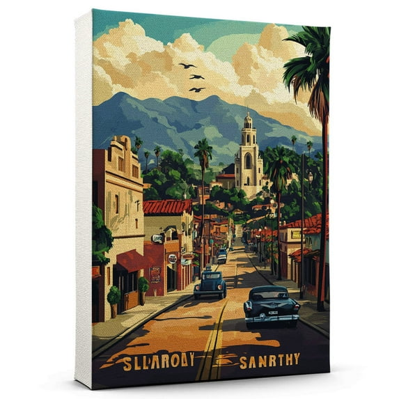 Santa Ana Vintage Travel Canvass, California Canvas Wall Art, Santa Ana Canvas Wall Art, California Wall Art Picture Print Decor - 105AZ1221