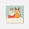 thumbnail image 1 of Santa And Rudolph Christmas Cartoon 4'' X 4'' Square Wooden Coaster, 1 of 3