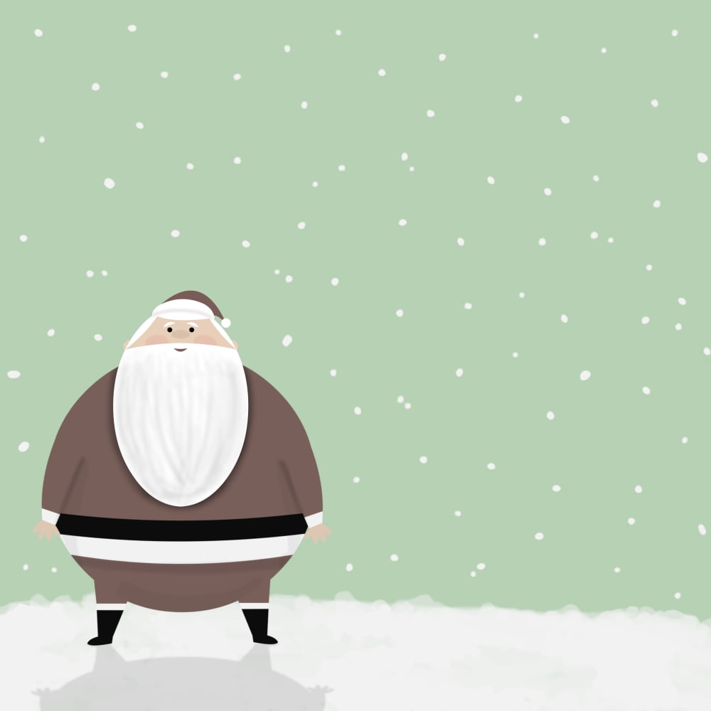 Santa And Snow Canvas Art - Daniel Sicolo Design Pics (15 x 15)