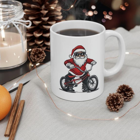 Santa BMX'r Ceramic Mug, day Gift BMX riders, Cistmas Coffee Cup, Fest Drinkware, Unique Santa Design.jpg