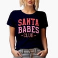 thumbnail image 1 of Santa Babes Club, Christmas Merch Gift, Navy Blue T-Shirt, 2XL, 1 of 5