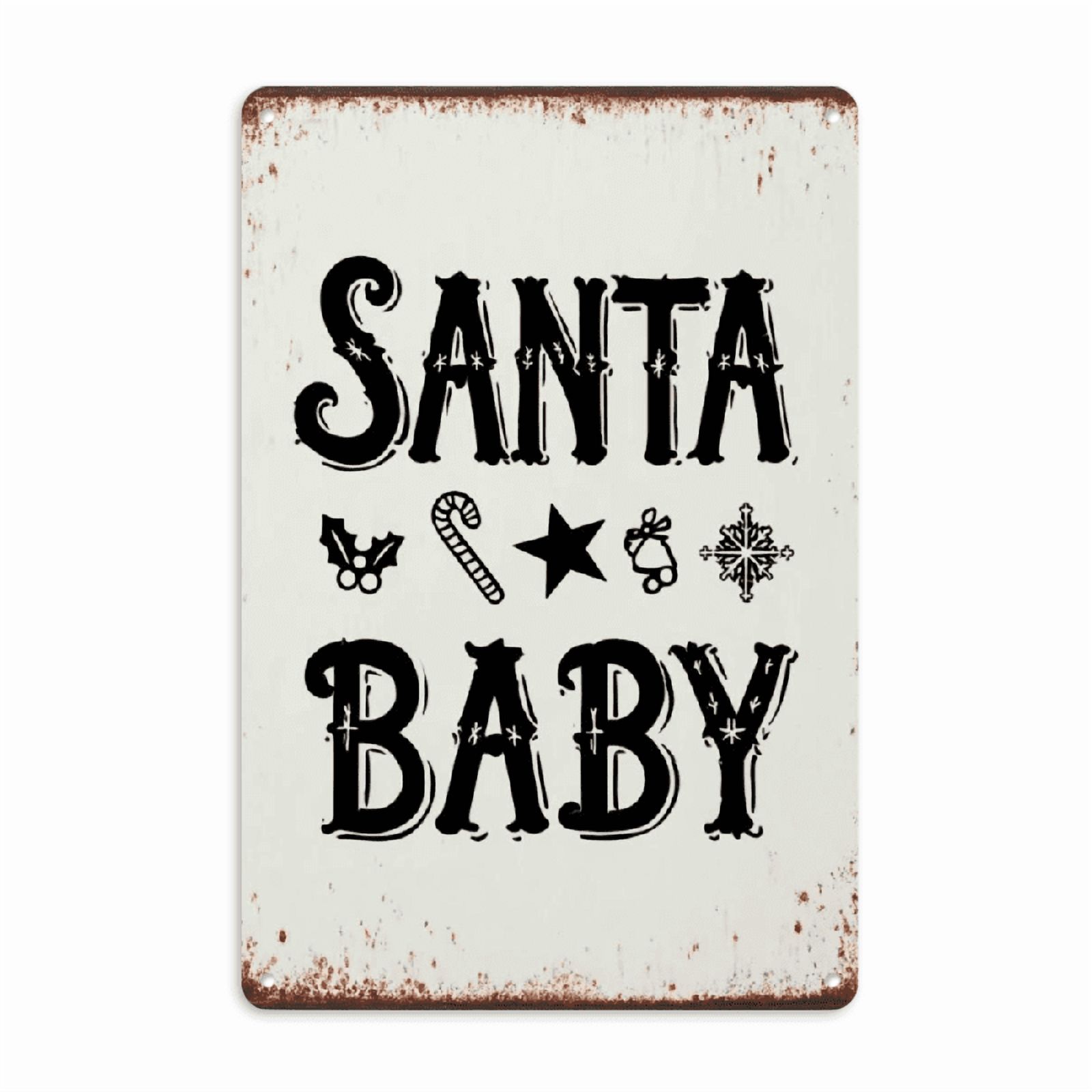 Santa Baby Metal Sign Xmas Holiday Decor Wall Decor Vintage Signs Patio ...