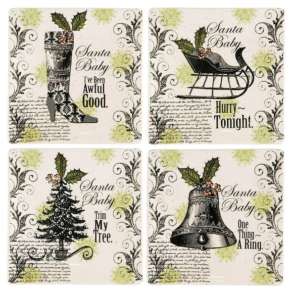 "Santa Baby" Plate Set of 4