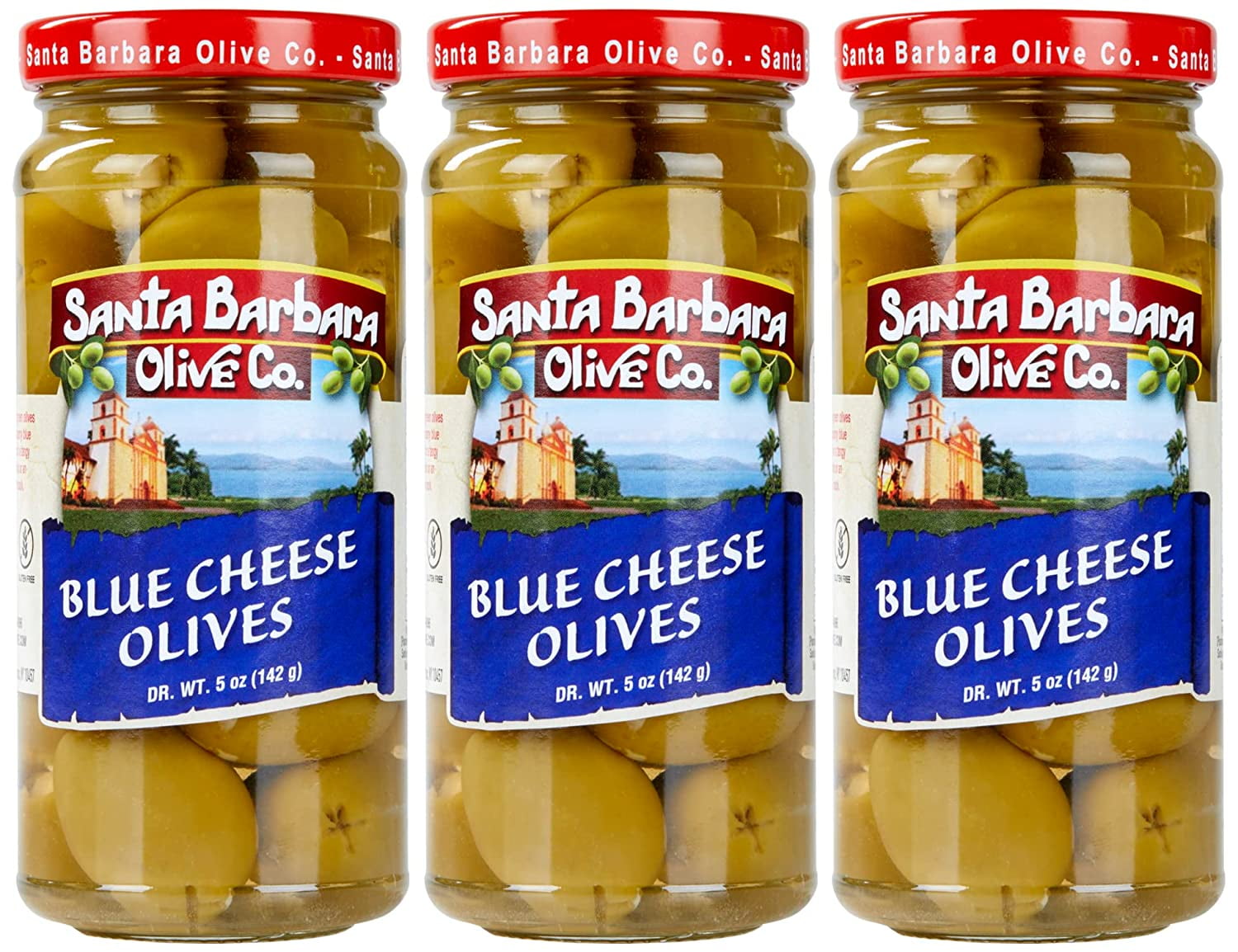 Santa Barbara 3pk Blue Cheese Stuffed Olives 5oz