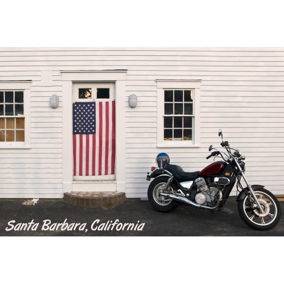 Santa Barbara, California, American Motorcycle, Photography (12x18 Wall Art Poster, Room Decor)