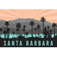 thumbnail image 1 of Santa Barbara, California, Palm Trees and Mountains (24x36 Giclee Gallery Art Print, Vivid Textured Wall Decor), 1 of 3